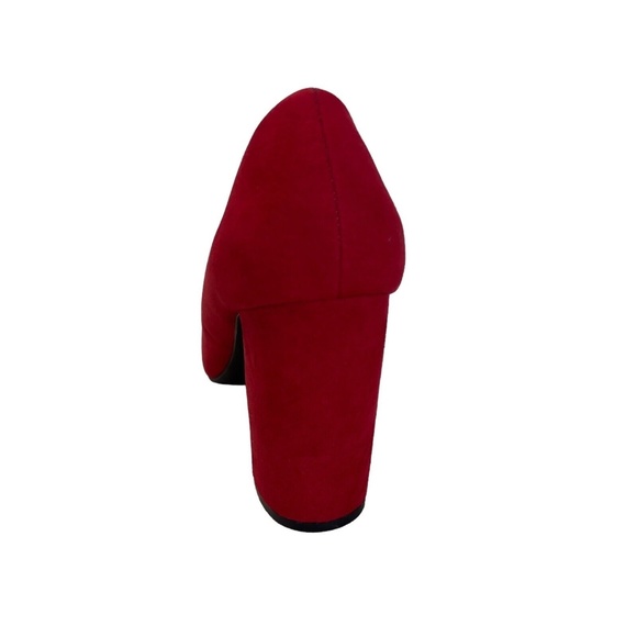 Bamboo Womens 9M Red Velvet Pump Heels - Picture 9 of 10
